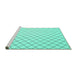 Sideview of Machine Washable Solid Turquoise Modern Area Rugs, wshcon2415turq