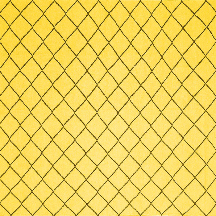 Square Machine Washable Solid Yellow Modern Rug, wshcon2415yw