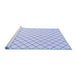 Sideview of Machine Washable Solid Blue Modern Rug, wshcon2415blu