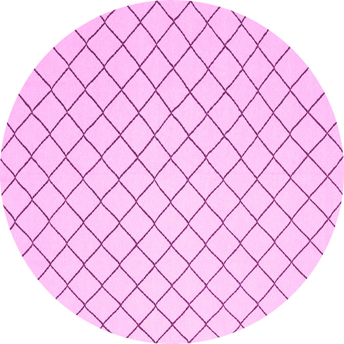 Round Solid Pink Modern Rug, con2415pnk
