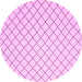 Round Solid Pink Modern Rug, con2415pnk