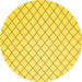 Round Solid Yellow Modern Rug, con2415yw