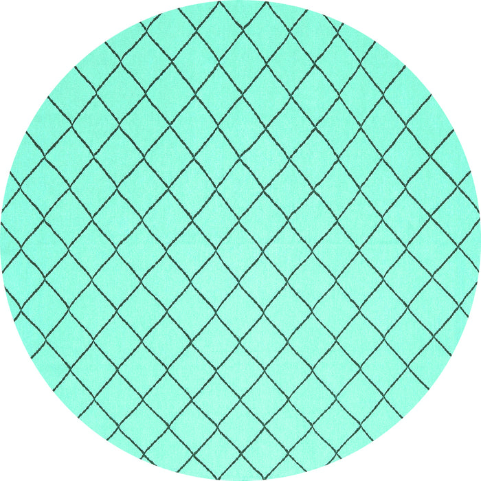 Round Solid Turquoise Modern Rug, con2415turq