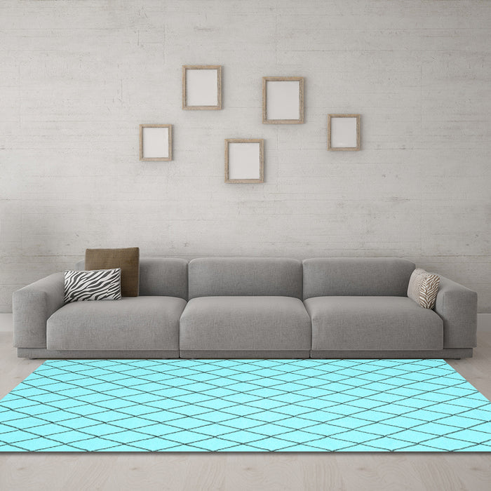 Machine Washable Solid Light Blue Modern Rug in a Living Room, wshcon2415lblu