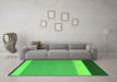 Machine Washable Abstract Green Contemporary Area Rugs in a Living Room,, wshcon2416grn