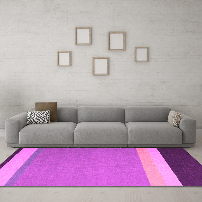 Machine Washable Abstract Pink Contemporary Rug in a Living Room, wshcon2416pnk