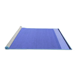 Sideview of Machine Washable Abstract Blue Contemporary Rug, wshcon2416blu