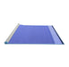 Sideview of Machine Washable Abstract Blue Contemporary Rug, wshcon2416blu