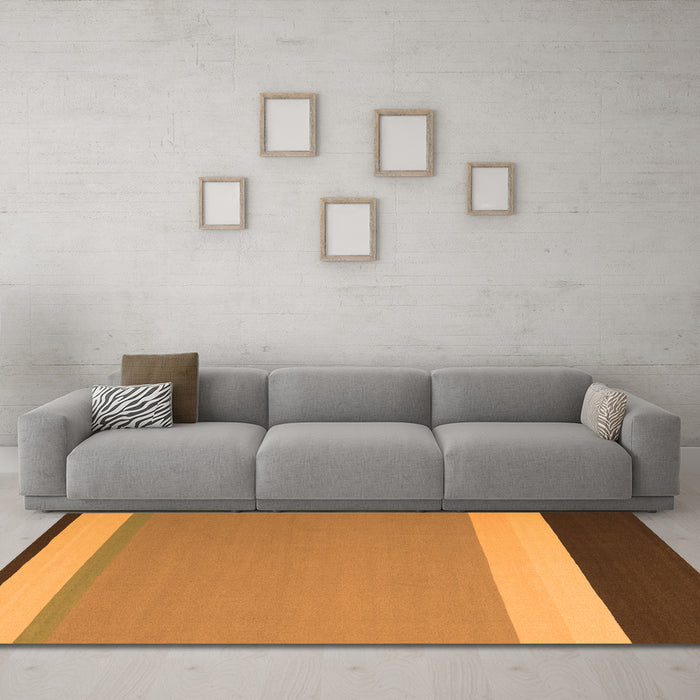 Machine Washable Abstract Orange Contemporary Area Rugs in a Living Room, wshcon2416org