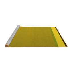 Sideview of Machine Washable Abstract Yellow Contemporary Rug, wshcon2416yw