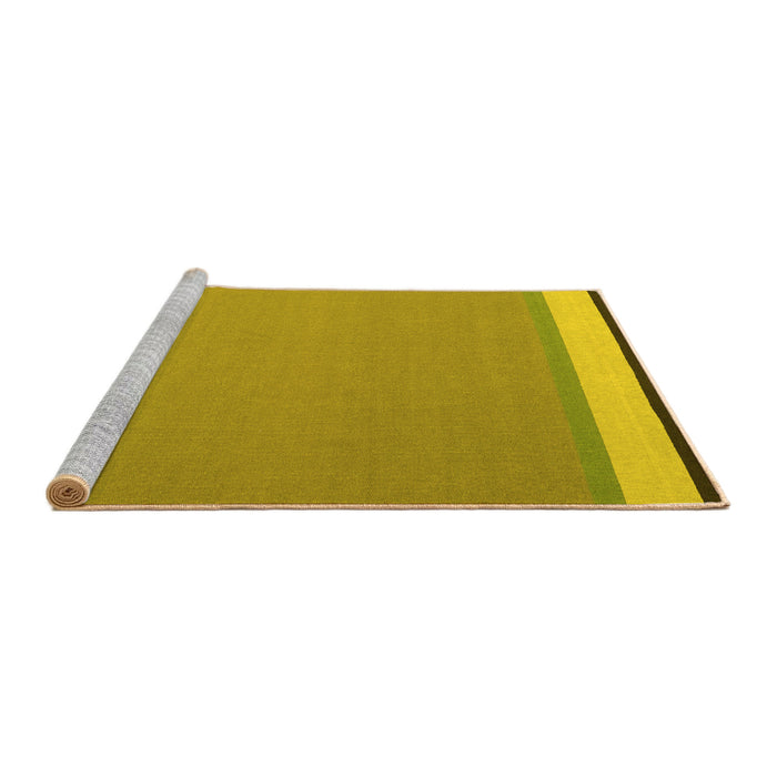 Sideview of Machine Washable Abstract Yellow Contemporary Rug, wshcon2416yw