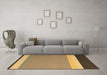 Machine Washable Abstract Brown Contemporary Rug in a Living Room,, wshcon2416brn