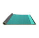 Sideview of Abstract Turquoise Contemporary Rug, con2416turq