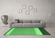 Machine Washable Abstract Emerald Green Contemporary Area Rugs in a Living Room,, wshcon2416emgrn