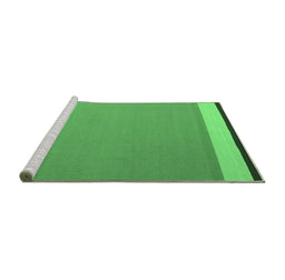 Sideview of Machine Washable Abstract Emerald Green Contemporary Area Rugs, wshcon2416emgrn