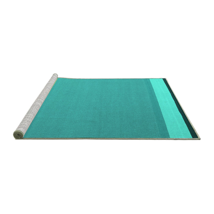 Sideview of Machine Washable Abstract Turquoise Contemporary Area Rugs, wshcon2416turq