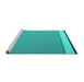 Sideview of Machine Washable Abstract Turquoise Contemporary Area Rugs, wshcon2416turq