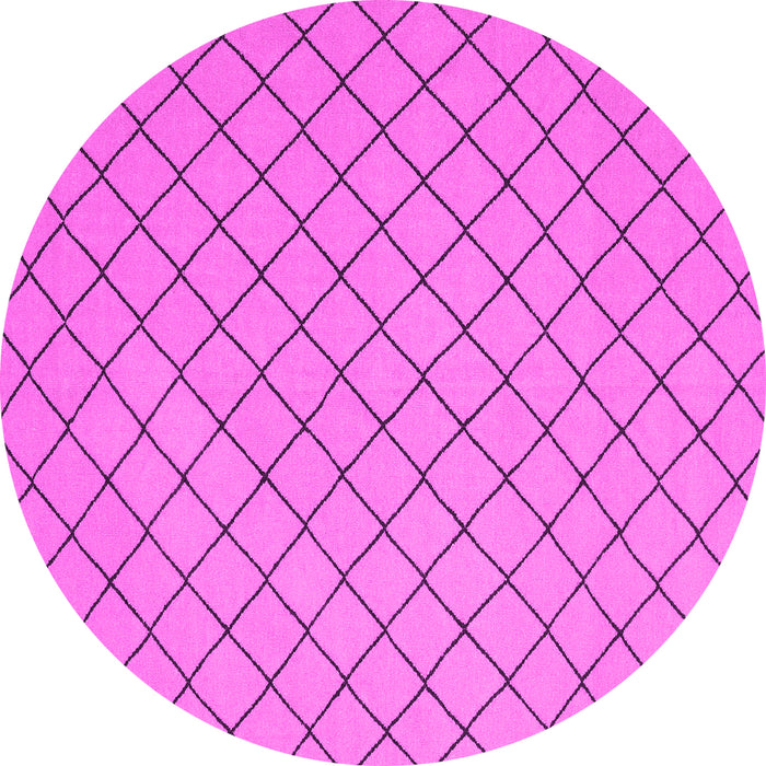 Round Solid Pink Modern Rug, con2417pnk