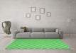 Machine Washable Solid Emerald Green Modern Area Rugs in a Living Room,, wshcon2417emgrn