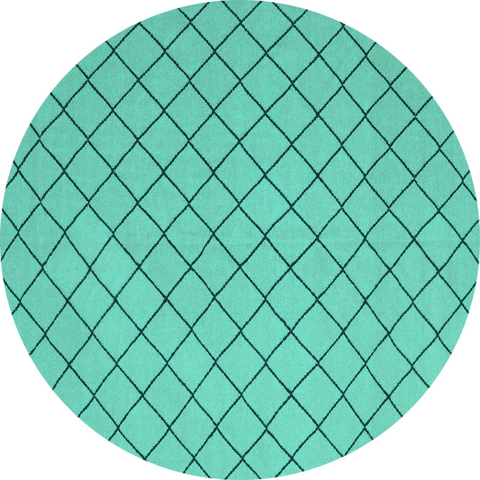 Round Solid Turquoise Modern Rug, con2417turq