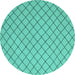 Round Solid Turquoise Modern Rug, con2417turq