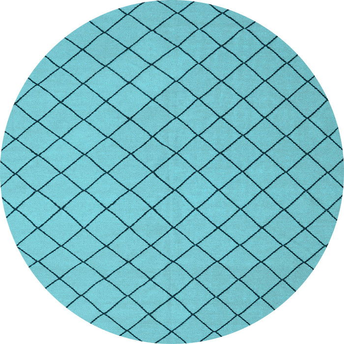 Round Machine Washable Solid Light Blue Modern Rug, wshcon2417lblu