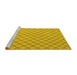 Sideview of Machine Washable Solid Yellow Modern Rug, wshcon2417yw