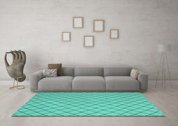 Machine Washable Solid Turquoise Modern Area Rugs in a Living Room,, wshcon2417turq