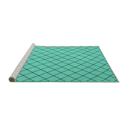 Sideview of Machine Washable Solid Turquoise Modern Area Rugs, wshcon2417turq