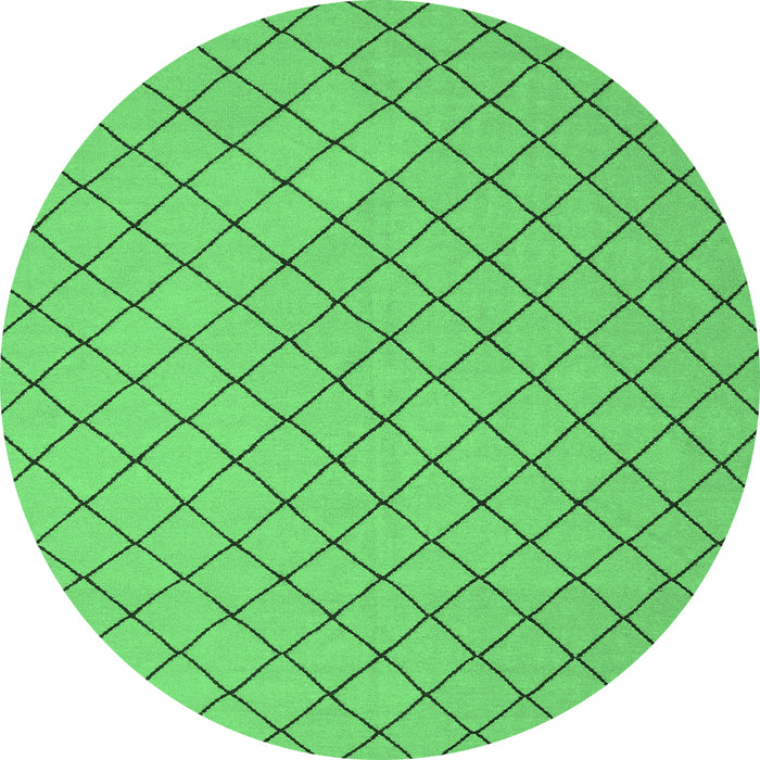 Round Solid Emerald Green Modern Rug, con2417emgrn