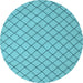 Round Solid Light Blue Modern Rug, con2417lblu