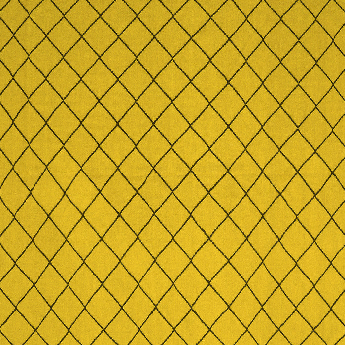 Square Solid Yellow Modern Rug, con2417yw