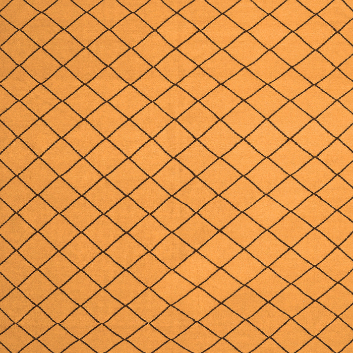 Round Machine Washable Solid Orange Modern Area Rugs, wshcon2417org
