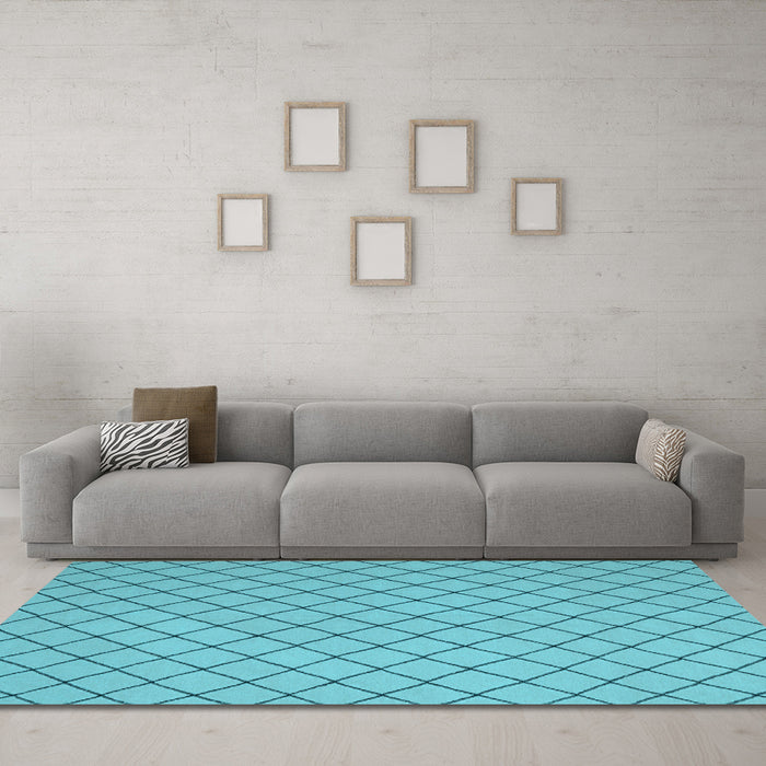 Machine Washable Solid Light Blue Modern Rug in a Living Room, wshcon2417lblu