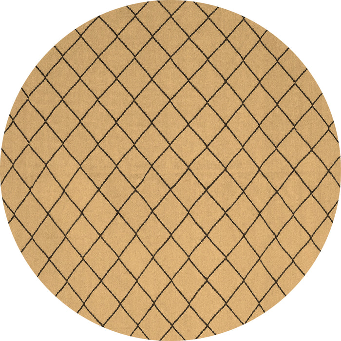 Round Solid Brown Modern Rug, con2417brn