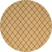 Round Solid Brown Modern Rug, con2417brn