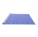 Sideview of Machine Washable Solid Blue Modern Rug, wshcon2417blu