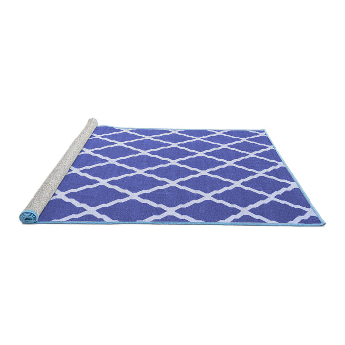 Sideview of Machine Washable Trellis Blue Modern Rug, wshcon2418blu