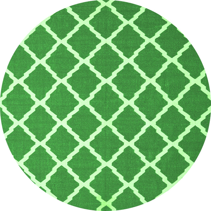 Machine Washable Trellis Green Modern Area Rugs, wshcon2418grn