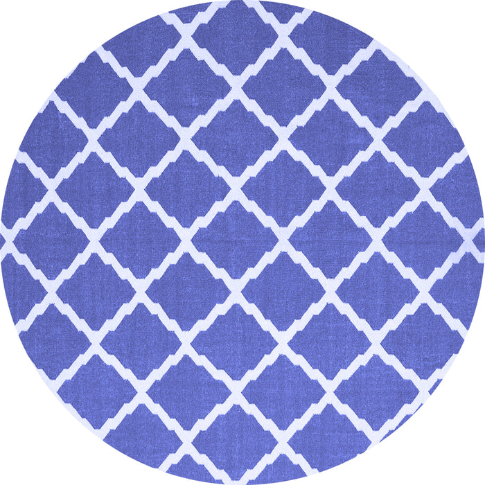 Round Trellis Blue Modern Rug, con2418blu