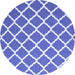 Round Trellis Blue Modern Rug, con2418blu