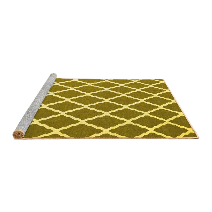 Sideview of Machine Washable Trellis Yellow Modern Rug, wshcon2418yw