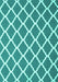 Machine Washable Trellis Turquoise Modern Area Rugs, wshcon2418turq