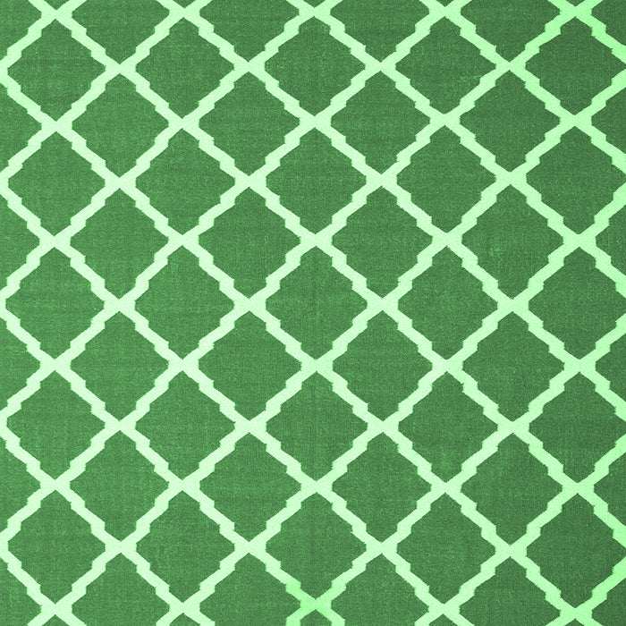 Square Machine Washable Trellis Emerald Green Modern Area Rugs, wshcon2418emgrn