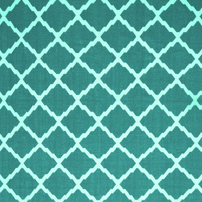 Square Machine Washable Trellis Turquoise Modern Area Rugs, wshcon2418turq
