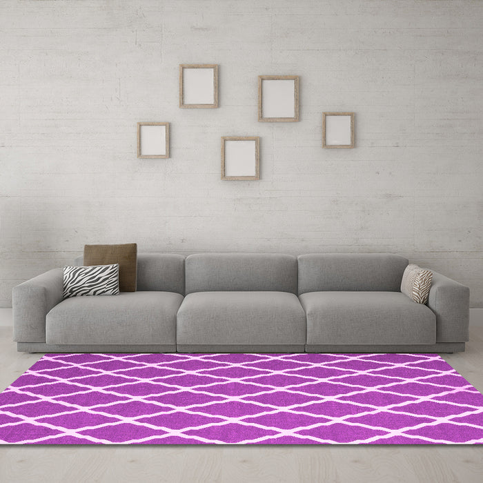 Machine Washable Trellis Pink Modern Rug in a Living Room, wshcon2418pnk