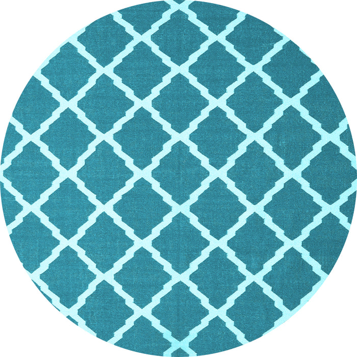 Round Machine Washable Trellis Light Blue Modern Rug, wshcon2418lblu