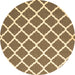 Round Machine Washable Trellis Brown Modern Rug, wshcon2418brn