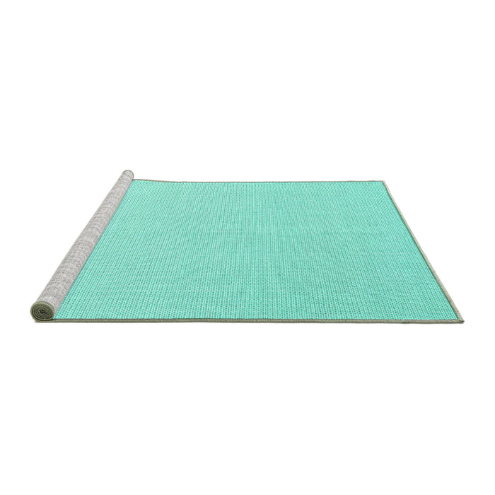 Sideview of Machine Washable Solid Turquoise Modern Area Rugs, wshcon2419turq