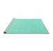 Sideview of Machine Washable Solid Turquoise Modern Area Rugs, wshcon2419turq